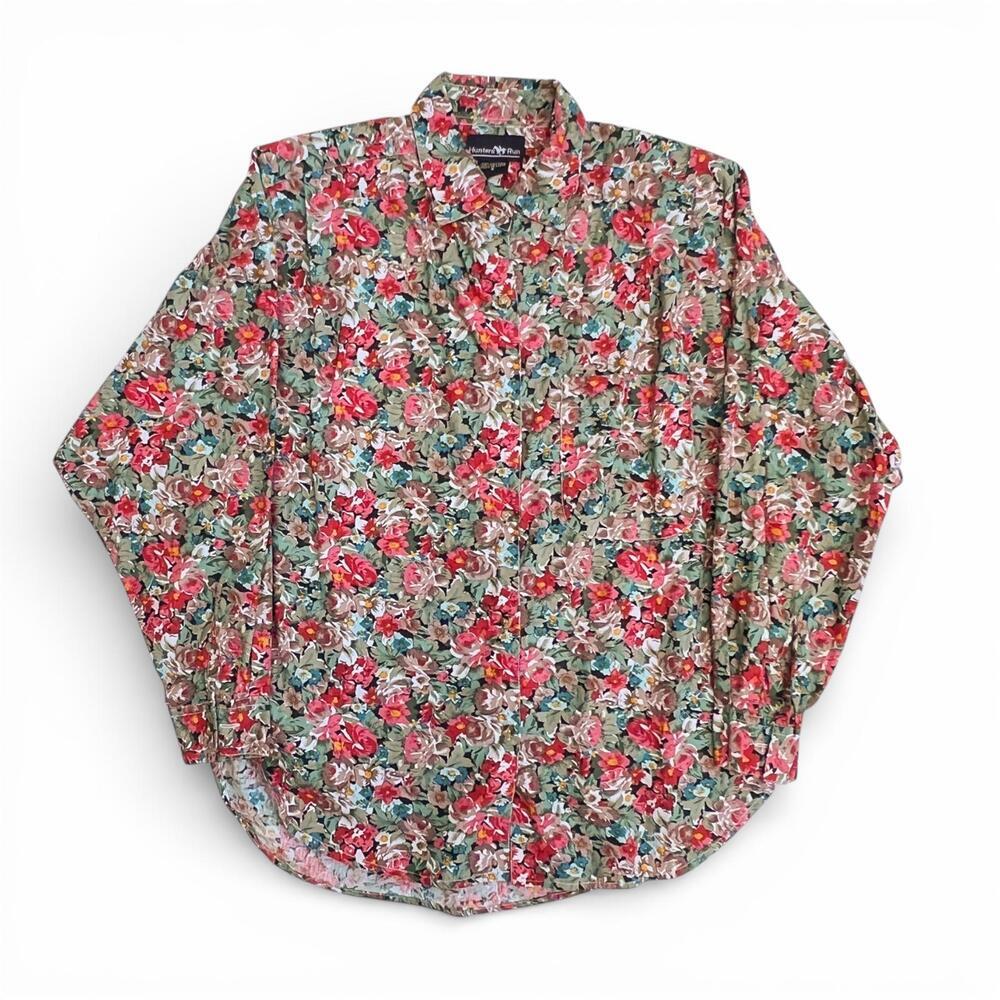 Vintage Hunter’s Run Romantic Floral Button-Down Blouse